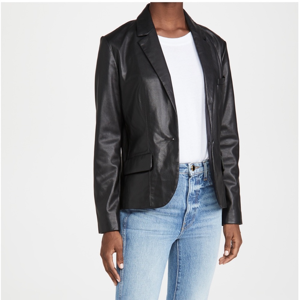 Black faux leather blazer